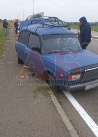 Авария дня.  Внедорожник влетел в стоящий «Жигуль»