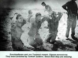 Знакомое дело. В 1974 году турецкие зверьки произвели военное вторжение на Кипр. После него у них оказалось 1619 военноленных греков. Все они затем куда то "исчезли". Причем их видели живыми, сразу после пленения. До сих пор турецкое зверье отнекивается: "не знаем, не видели, даже предположить не можем, что с ними случилось". Турецкие звери не меняются.