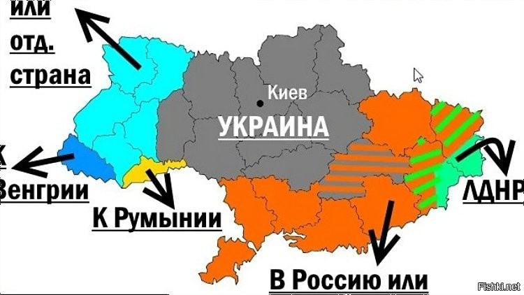 Карта разделенной украины