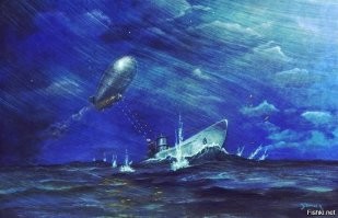 Хм.... В истории даже был такой курьезный случай, как бой американского патрульного дирижабля с немецкой подводной лодкой. Кстати - в ничью. Дирижабль был сбит, а лодка повреждена и позже потоплена