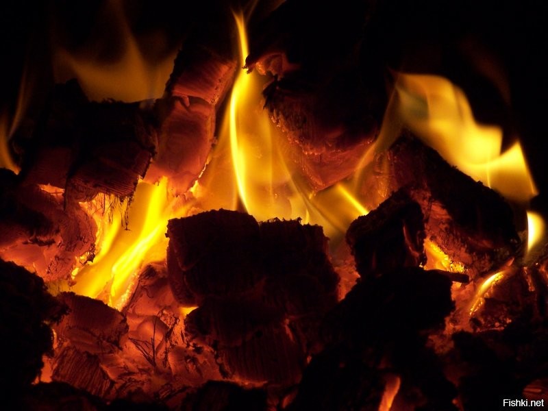 В деревне в печи.