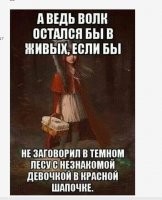 У "Красной шапошки", шапочка была обычная, серая, из волка. Только носила она её мехом внутрь.