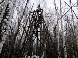 В СССР вышек тоже было понатыкано много.
Вот для примера как они выглядят сейчас через 70 лет. И сами развалились и лес поднялся на вершинах гор.