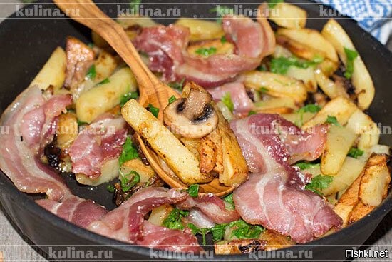 Этот вариант не для эстетов,а чтоб просто нажраться.передклывай на жареный бекон