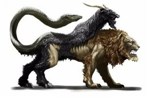 Химе ра   в греческой мифологии огнедышащее чудовище с головой и шеей льва, туловищем козы и хвостом в виде змеи; порождение Тифона и Ехидны.