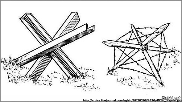 Рисунок противотанкового ежа
