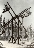 первое в мире колесо обозрения

Проект исполинской карусели, поручили инженеру Джорджу Вашингтону Гейлу Феррису-младшему (George Washington Gale Ferris Junior), прославленному специалисту по строительству мостов, железных дорог и паровозов.
Весь свой машиностроительный железнодорожный опыт Феррис вложил в новаторское сооружение, построенное вокруг 70-тонной стальной кованной оси. Параметры полученного изделия оказались следующими : масса - две тысячи тонн, диаметр – 75 метров, две паровые машины мощностью 1000 лошадиных сил, двигавшие 36 кабинок, в которых было предусмотрено двадцать сидячих и сорок стоячих мест, что означает потенциальные 2160 пассажиров за один поворот, занимавший целых двадцать минут. 
не нужно их в один ряд ставить