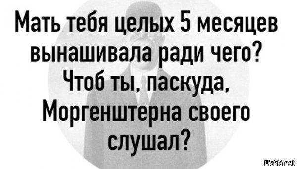 Тут, недавно, наткнулся на передачу "Русский нинзя", которую ведёт ... Моргенштерн. Этот петрила, с лицом, татуированным как у последнего петуха в зоне... Смотреть не стал, но предполагаю, что смысл передачи, добраться через все препятствия до Моргенштерна.