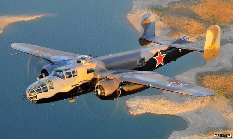 Скорее всего такая же, как позже для В-29. Перегнали в Москву для испытаний.
А вообще интересно - этот средний американский бомбер у нас использовался как основной в авиации дальнего действия. (Ну и у ихнего истребителя Р-47 Тандерболт бомбовая нагрузка была больше, чем у нашего Пе-2)
