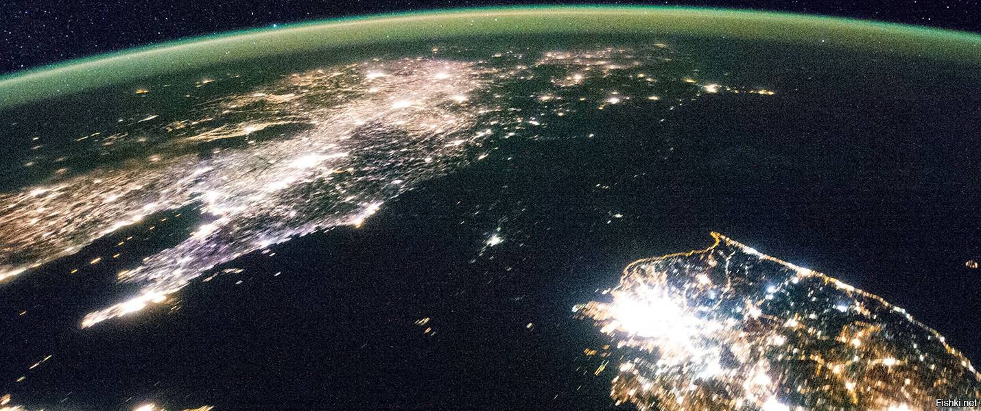 Фото северной кореи ночью из космоса