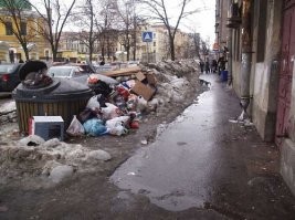 Ну на тебе центр Москвы и Питера.
В любом туристическом городе много мусора.