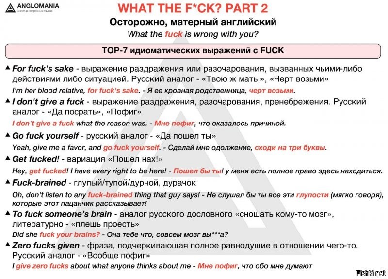 Это "культурное" выражение одной фразы (если произнести с подобием ирландского акцента). Первая в списке.