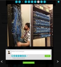 Кликаешь на фото, появляется поле для комментария именно к этому фото.