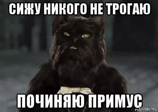 Сижу никого не трогаю починяю. Никого не трогаю починяю примус. Сижу примус починяю. Никого не трогаю починяю. Фразы кота бегемота.