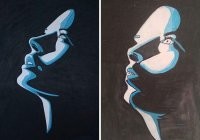 слева просто отфотошопленное эффектиками фото, справа реально искусство, картина, порактически Пикассо ...