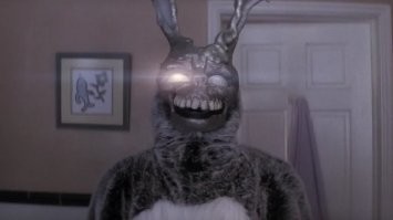 Это косплей (заяц из Донни Дарко), если кто не знает