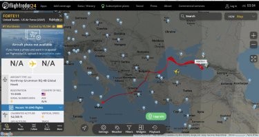 Чего-то борта RQ-4B Global Hawk "FORTE11"над Чёрным морем  на флайрадаре не видно.. Засекретили?