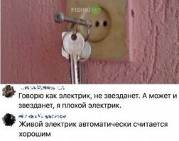 Бабулька проходит мимо двух бурно спорящих электриков около провода, свисающего со столба.
- Что случилось, что так шумите...
- Бабуль, возьми этот провод руками.
Берет. 
- И что?
- Ну вот, а ты "Фаза! фаза!", я же говорил ноль!

Есть альтернативная концовка:
Берет. 
Падает...
- Ну вот, а ты "Ноль! Ноль!", я же говорил фаза!