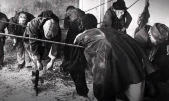 Лондонская ночлежка. За мелкую монету, можно было "повисеть" ночь на веревке. Но для некоторых это было недоступно.