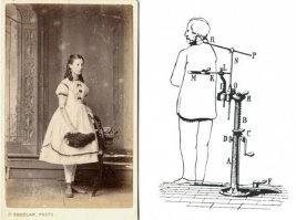 Сколько столетий будут разгонять эту дикую фэйчатину?
Эта приспасоба не сможет удержать труп, но сможет завиксировать человека в одной позе, так как технологии тогда были не то что бы очень, и для того что бы на бумаге потом было хоть что то видно.
Особенно это часто применялось для детей, так как те не могли усидеть долго на одном месте. Поэтому детям после ретушировали глаза на фото, так как они или засыпали или просто глаза размывались от того что это единственное, что не могли зафиксировать.
Но нет, дебилам больше нравится теория с некрофилией.