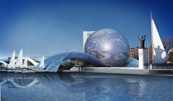 А у нас  в Калининграде новый корпус Музея Мирового океана тоже кругленький. Первое фото главный корпус, тоже с не совсем стандартным элементом, стилизованный под башню маяка. Второе - это новый кормус в процессе строительства в конце лета. Сейчас там заливают большие аквариумы, проверяют герметизацию. А последнее-так это будет по завершении.