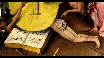 фрагмент с нотами неполный, да и задница эта на другой части триптиха