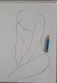 Учимся рисовать сидящую девушку