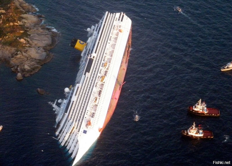 Ну такую-же шаланду, побольше Титаника - Конкордию, умудрились затопить вообще на ровном месте, там, где и волнения нет, и айсбергами не пахло.