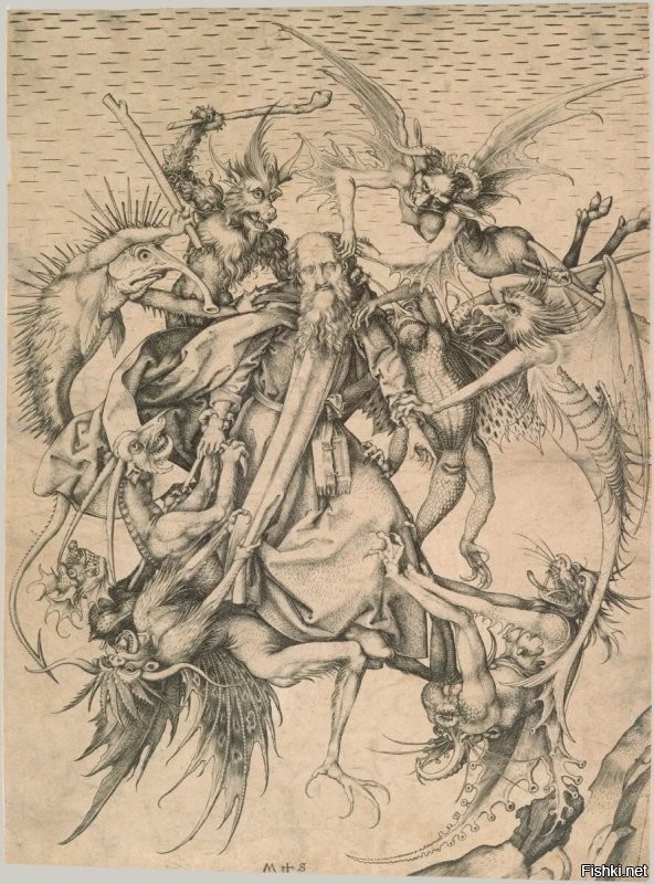 «Мучения Святого Антония» – первая известная картина Микеланджело, которая, как полагают, была нарисована Микеланджело, когда он был в возрасте всего 12 или 13 лет  сделал цветную копию известной гравюры Мартина Шонгауэра под названием «Искушение Святого Антония»