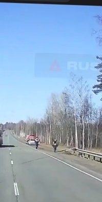 Судя по тормозному пути ,уже кто-то на отбойник "намотался" справа