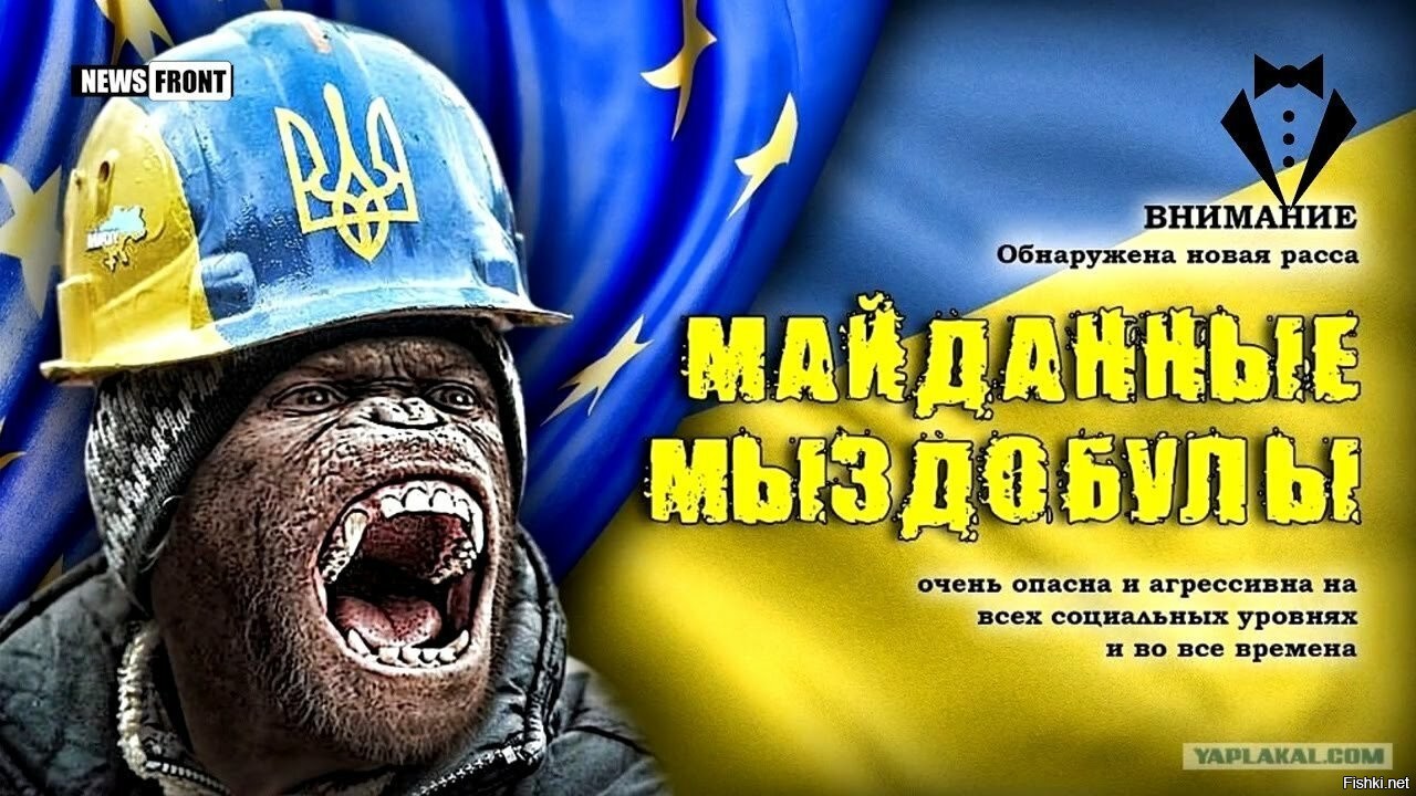 Укропитеки. Хохлы дебилы. Фотожабы на украинцев. Карикатуры на Хохлов на Майдане.