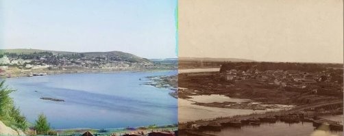 Уфа. Разница между фото 110 лет примерно....