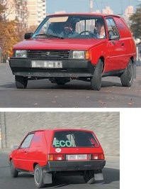 Ещё один вариант серийного фургона на базе "Таврии". Назывался ЗАЗ-110260. Вместо задней пары стекол - глухие панели. И дверца багажника не скошенная, а объемная. Бюджетно и элегантно!