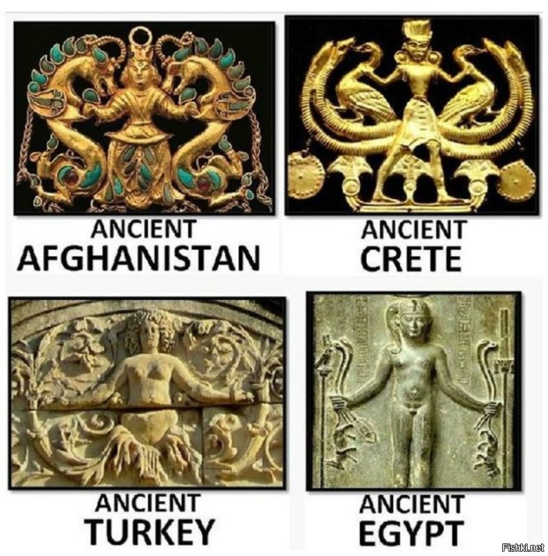 Практически одинаковые божества совершенно разных древних народов. Одно божество, которое приходило (прилетало?) ко всем или настолько тесное общение?