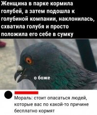 Летел воробей, и так он замерз, что упал на землю. Окоченел уже, концы отдает.
Вдруг из проходящей мимо коровы вывалилась куча теплого говна - прямо на воробья. Отогрелся воробей, высунул башку наружу и от счастья зачирикал.
Услышала его кошка, подошла, разгребла говно лапами, вытащила воробья и сожрала.
Мораль: Не тот тебе враг, кто насрал на тебя, не тебе тот друг, кто вытащил тебя из дерьма. И как бы тебе ни было хорошо, сиди и помалкивай!