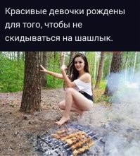 Красивые девушки не скидываются, потому, что их самих жарят на шашлыках
