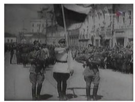 учи историю, а не википедию

Андреевский крест не исключал триколор. 

С июля 1941 года по 04 апреля 1945 года в составе гитлеровского Вермахта была дивизия «Руссланд» («Особая дивизия R», «Зелѐная армия особого назначения», 1-я Русская национальная армия), сформированная из белоэмигрантов  (большей частью), перебежчиков из Красной армии и бывших военнопленных, которые в добровольном порядке изъявили желание служить III Рейху. Командовал дивизией белоэмигрант, штатный сотрудник Абвера, Б.А. Смысловский (псевдонимы фон Регенау, Артур Хольмстон, в историографии чаще всего упоминается как Хольмстон-Смысловский). Дивизия специализировалась на диверсионно-террористической деятельности в тылу Красной Армии и борьбе с партизанским движением. Для подготовки солдат этой дивизии было создано 12 школ. Солдаты этой дивизии имели отличительный шеврон на рукаве в виде бело-сине-красного флага и надписи «Russland».

Бело-сине-красный триколор использовался как государственный во  
время парада РОА в Пскове 22 июня 1943 года (флаг нѐс белоэмигрант Г.П. Ламсдорф).