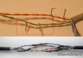 Для таких целей скрутка должна быть со сдвигом по каждой паре на сантиметров 5. Примерно как на втором фото. У меня так одно время было скручено в двух местах, гигабит держало стабильно и без потерь.
А потом я скомуниздил с работы два конекшн бокса, там все еще удобнее ) И так же потерь 0 при гигабитной скорости.