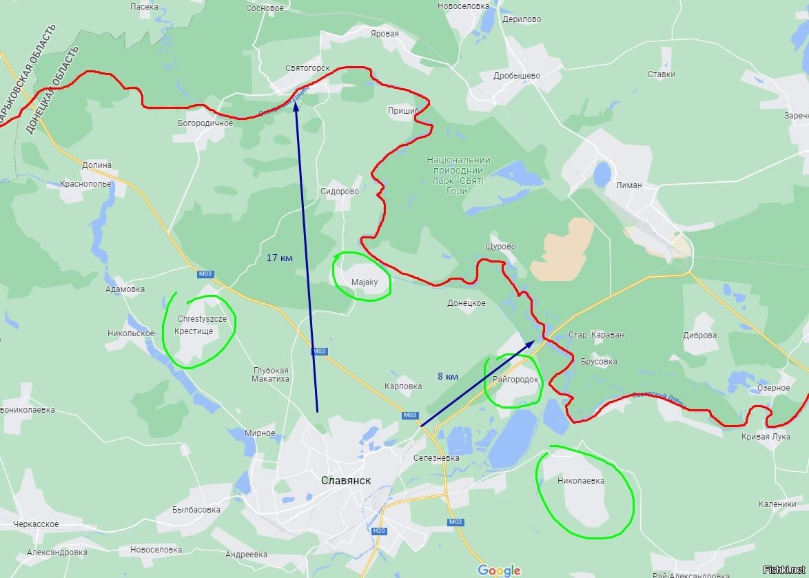 Артемовск краматорск славянск карта