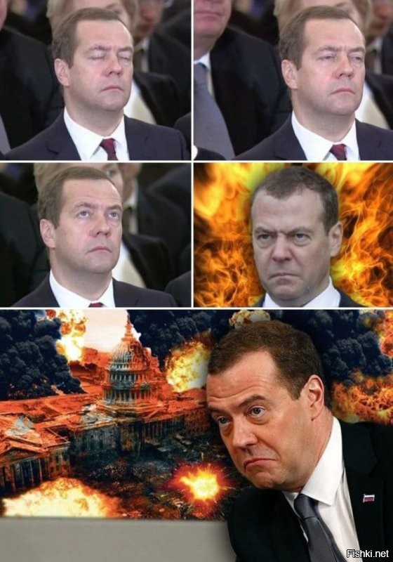 Мне кажется что дух Жириновского пытается вселиться в Медведева. Со всем уважением и без оскорблений к обоим.