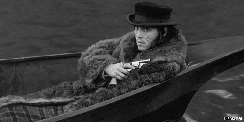 Джонни Депп в роли Уильяма Блейка на кадре из фильма "Мертвец".