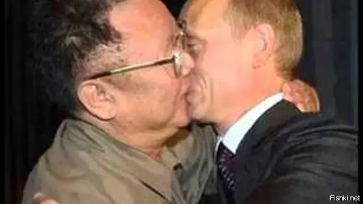Ничего по поводу этого снимка не хотите предьявить? Трехкратный русский поцелуй - старый русский обычай, вышедший из православия.
А про таких как вы говорят, что скажи дураку богу молиться, так он и лоб расшибёт.