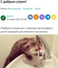 И на каждой фотографии вкусная чистая прозрачная вода, живительная влага... Как же она нужна субботним утром.