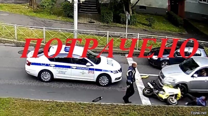 Погоня за мотоциклистом в Калининграде закончилась ДТП