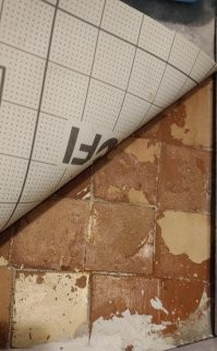 Я поднял линолеум в ванной и обнаружил оригинальную плитку брежневской эпохи.
Пойду обои поотрываю.