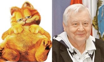 Льва Алекса из "Мадагаскара" озвучивал Хабенский.
Кота Гарфилда - сам Олег Табаков.