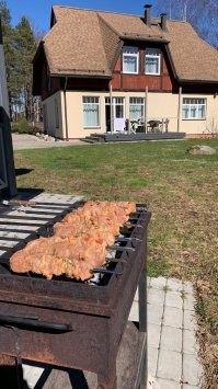 Этим летом тоже поработал на ура , точней от рассвета до заката весь в стружке и краске .Фотка с марта с шашлыком это то что до этого было .