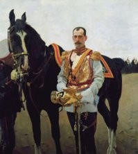 Серов. Портрет Николая 2. Художник нарисовал лошади человеческие глаза, в которых отражается свет, и даже как будто есть влага. А царю на месте глаз - оловянные плоские кругляшки на весь зрачек.
Рассматривать надо в Третьяковке, конечно.