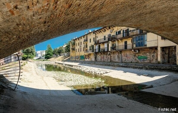 В Италии из-за засухи измельчала крупнейшая река По . Автор хочет сказать ,что это главное русло?