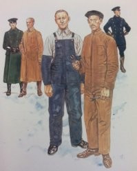 Как ни странно это слышать русскому лапотнику, но это действительно так и было. Ниже на картинках костюмы представителей английских рабочих профессий 18-19 века: пастухи, доярки, сельскохозяйственные и промышленные рабочие, шахтеры и т.д. Как видим, никаких лаптей ни кого нет, все обуты в модные туфли, какие на Руси в то время были доступны только аристократам.